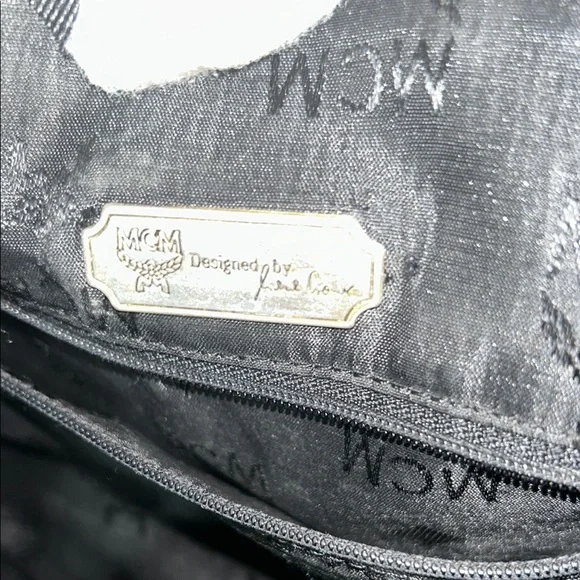 MCM Black Monogram Backpack with Leather Trim - Picture 11 of 17